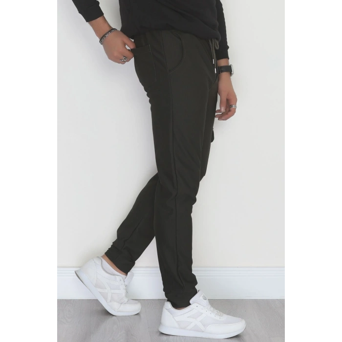 Kargo Cepli Ottoman Kumaş Erkek Eşofman Altı Haki - 42654.1937.