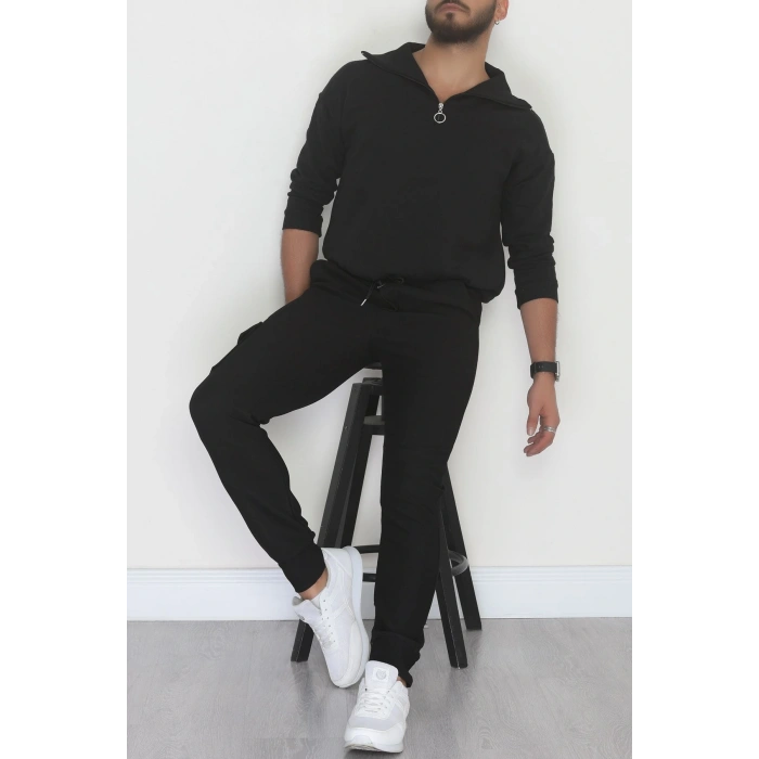 Kargo Cepli Ottoman Kumaş Erkek Eşofman Altı Siyah - 42653.1937.