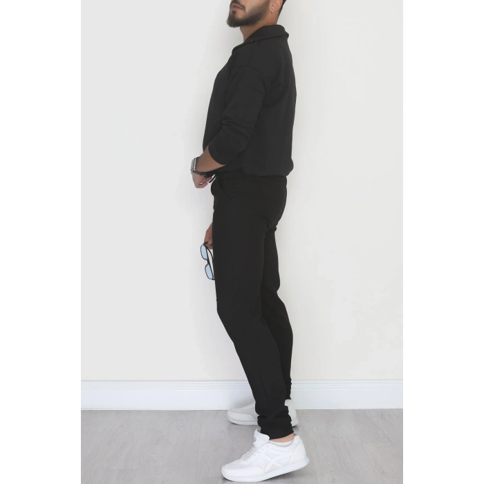 Kargo Cepli Ottoman Kumaş Erkek Eşofman Altı Siyah - 42653.1937.