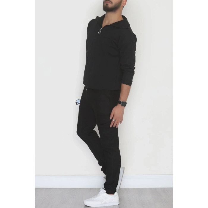 Kargo Cepli Ottoman Kumaş Erkek Eşofman Altı Siyah - 42654.1937.