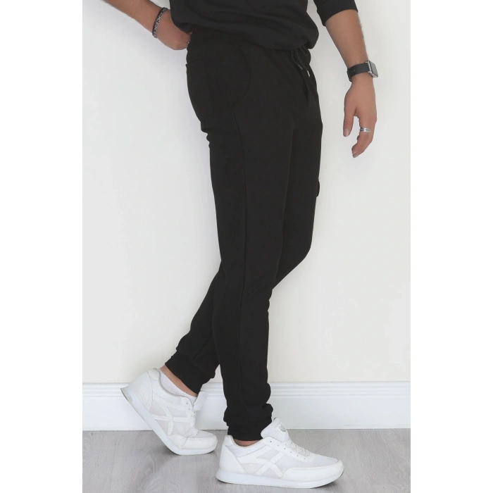 Kargo Cepli Ottoman Kumaş Erkek Eşofman Altı Siyah - 42654.1937.