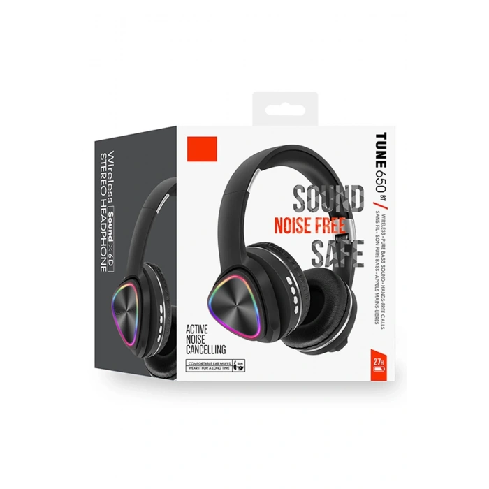 Karler Bass Tune 650 BT RGB Kablosuz Kafaüstü Kulaklık - Siyah