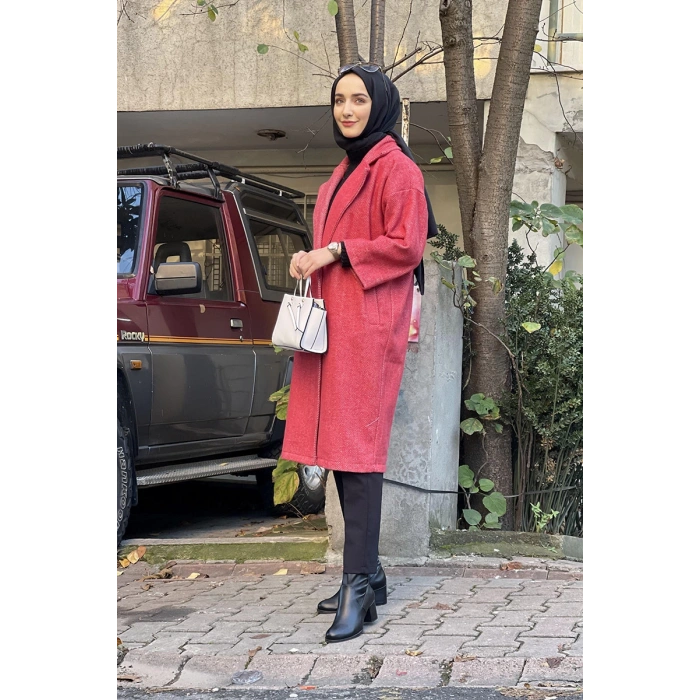 Kaşe Ceket Nar Çiçeği