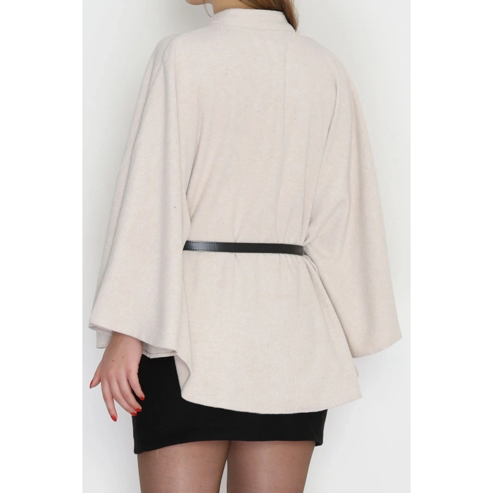 Kaşe Kumaş Kemer Detaylı Panço Taş - 31575.1775.