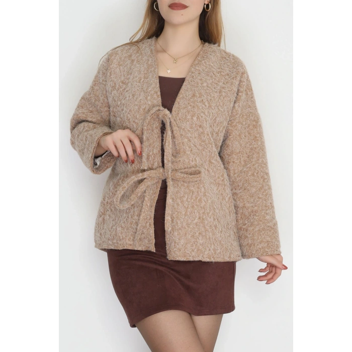 Kaşe Sakallı Tasarım Ceket Camel - 42443.1247.