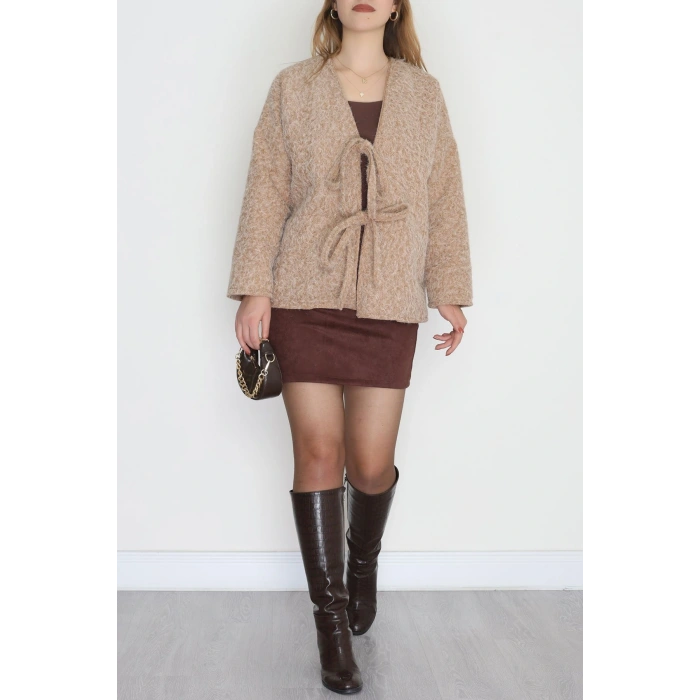 Kaşe Sakallı Tasarım Ceket Camel - 42443.1247.