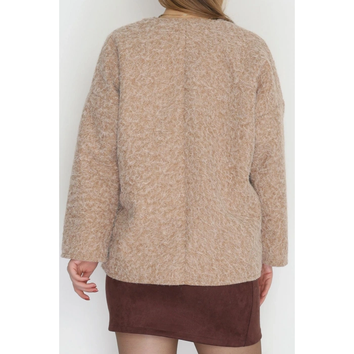 Kaşe Sakallı Tasarım Ceket Camel - 42443.1247.