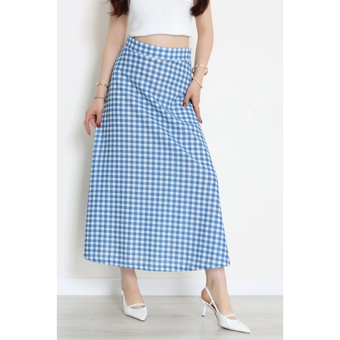 Kaşkorse Kaz Ayağı Etek Mavi - 44015.1355.