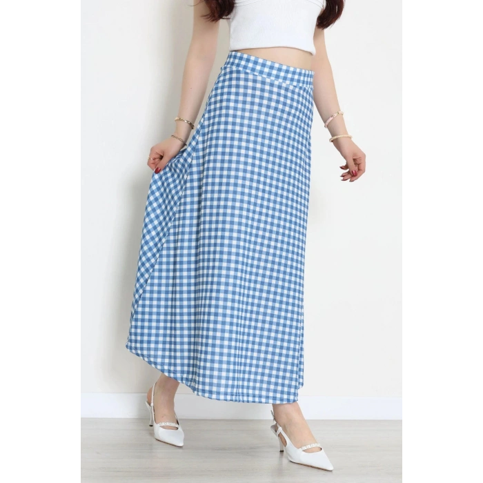 Kaşkorse Kaz Ayağı Etek Mavi - 44015.1355.