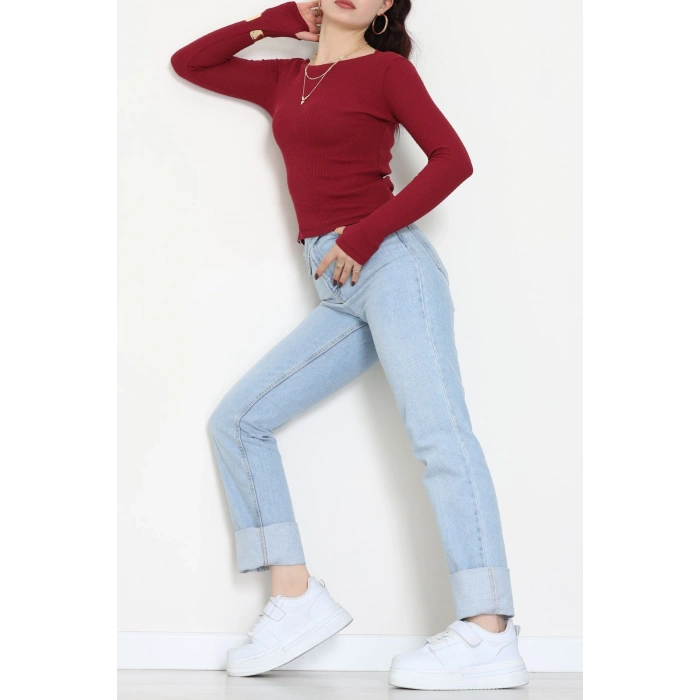 Kaşkorse Parmak Geçmeli Body Bordo - 55031.1567.