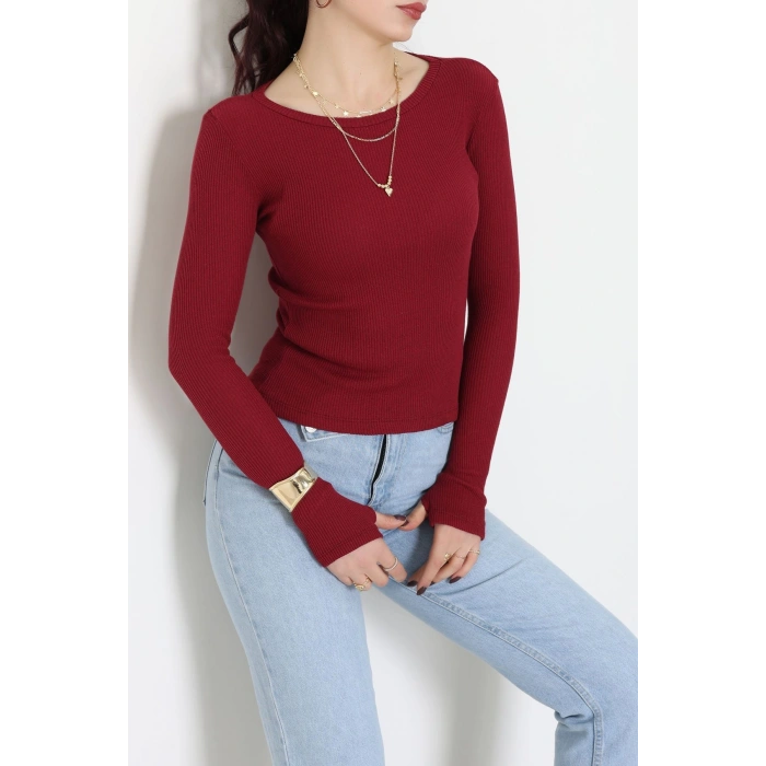 Kaşkorse Parmak Geçmeli Body Bordo - 55031.1567.