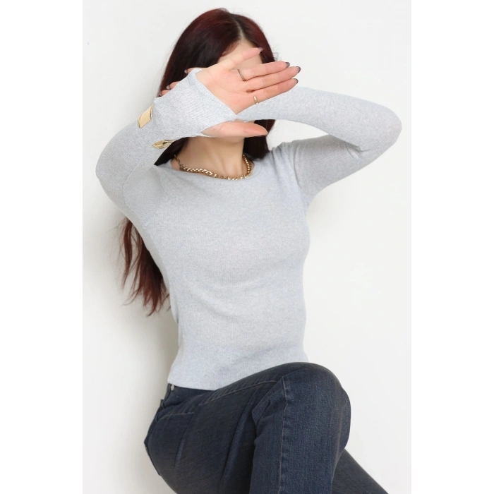 Kaşkorse Parmak Geçmeli Body Gri - 55031.1567.