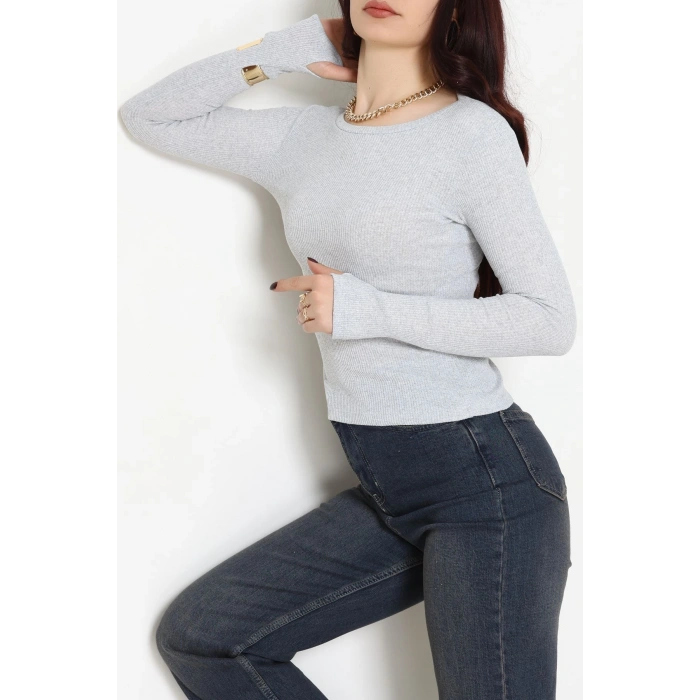 Kaşkorse Parmak Geçmeli Body Gri - 55031.1567.