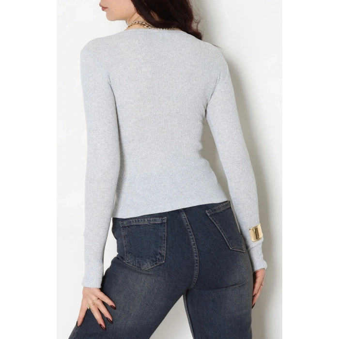 Kaşkorse Parmak Geçmeli Body Gri - 55031.1567.