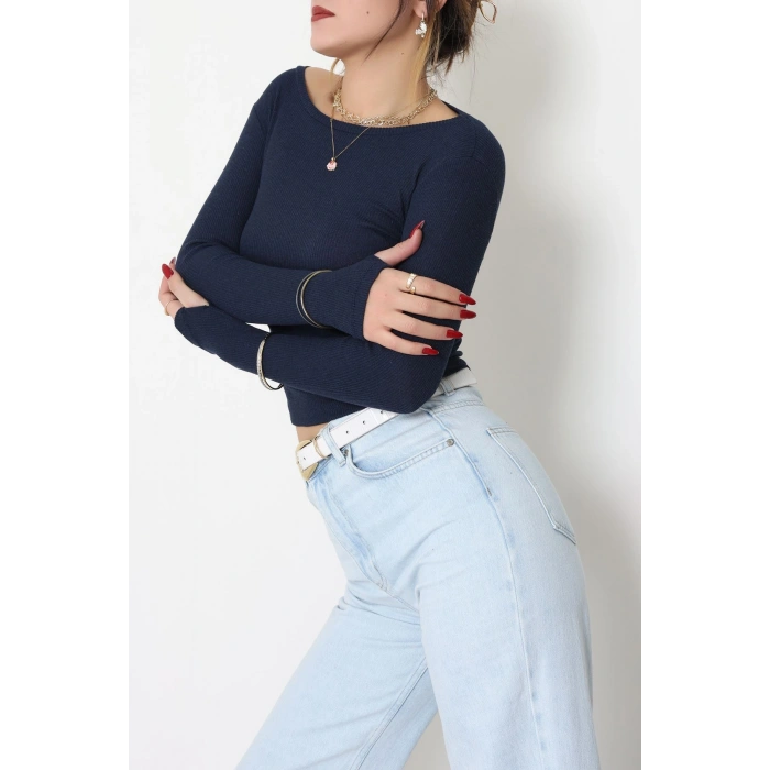 Kaşkorse Parmak Geçmeli Body Lacivert - 55031.1567.