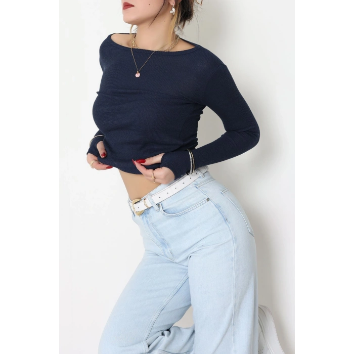 Kaşkorse Parmak Geçmeli Body Lacivert - 55031.1567.