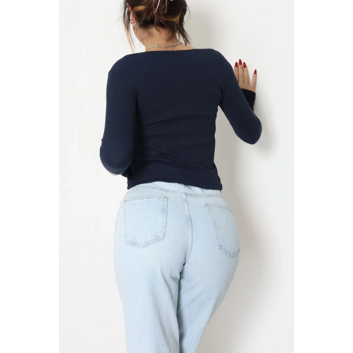 Kaşkorse Parmak Geçmeli Body Lacivert - 55031.1567.