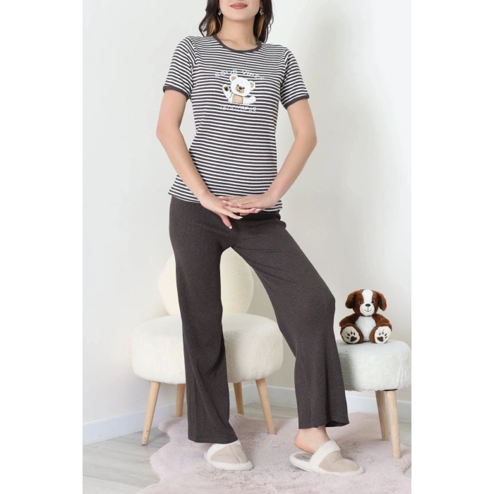 Kaşkorse Pijama Takımı Acıkahve - 52221.1567.