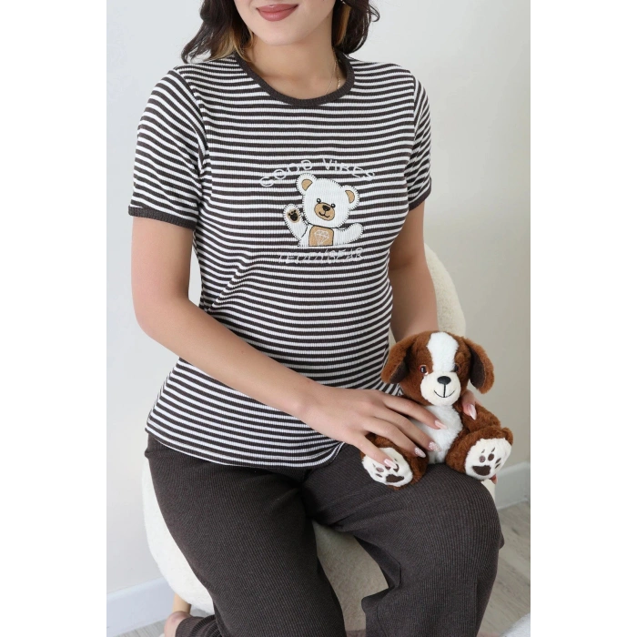 Kaşkorse Pijama Takımı Acıkahve - 52221.1567.