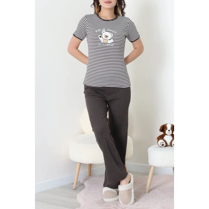 Kaşkorse Pijama Takımı Acıkahve - 52221.1567.