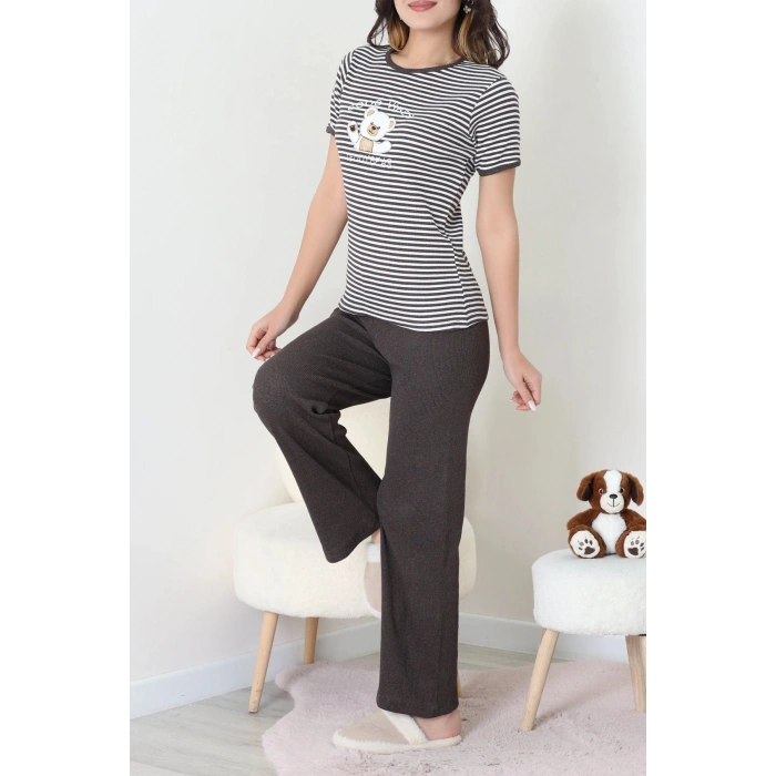Kaşkorse Pijama Takımı Acıkahve - 52221.1567.