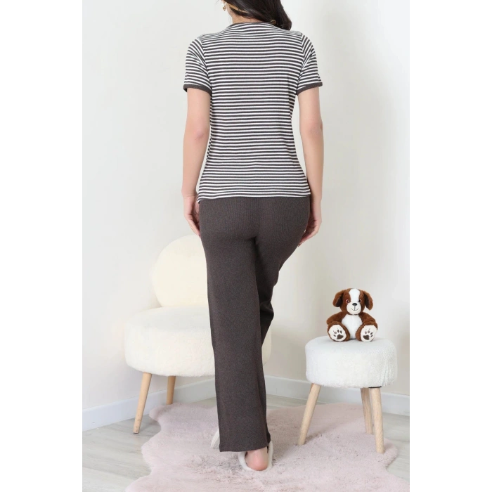 Kaşkorse Pijama Takımı Acıkahve - 52221.1567.