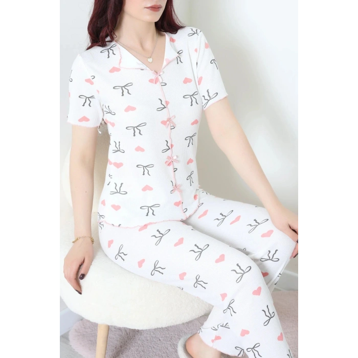 Kaşkorse Pijama Takımı Ekru - 52281.1049.