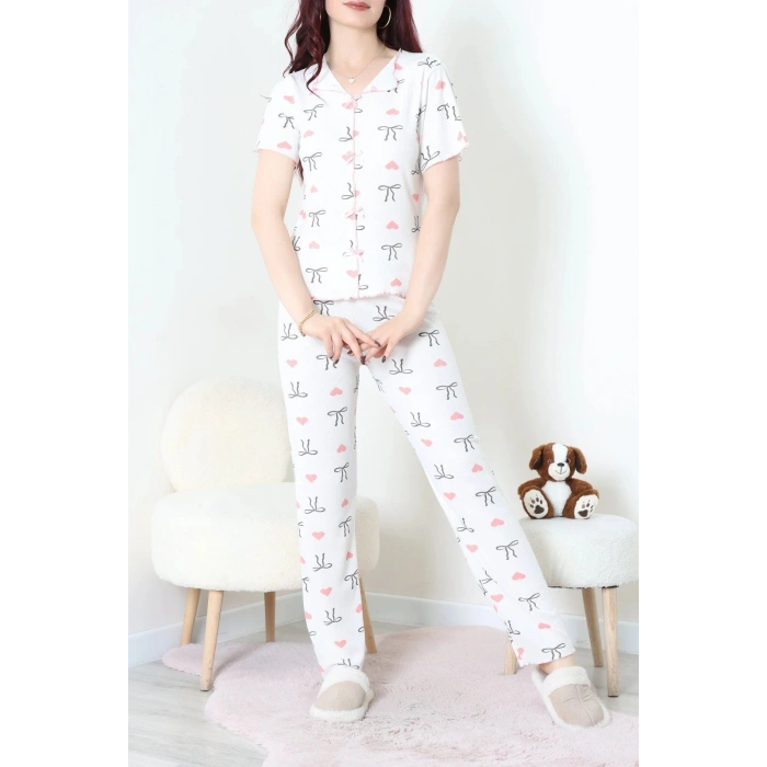 Kaşkorse Pijama Takımı Ekru - 52281.1049.