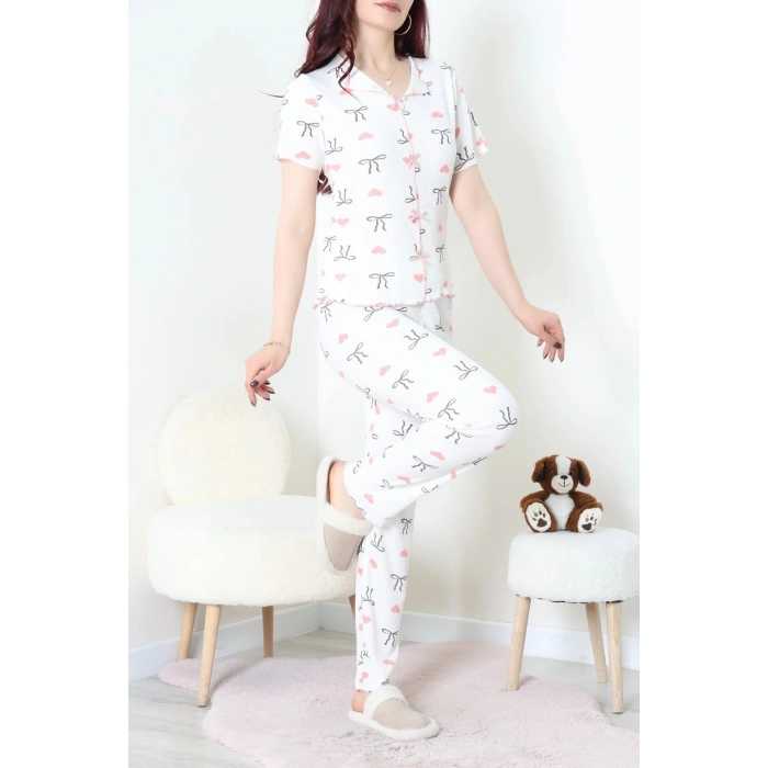 Kaşkorse Pijama Takımı Ekru - 52281.1049.