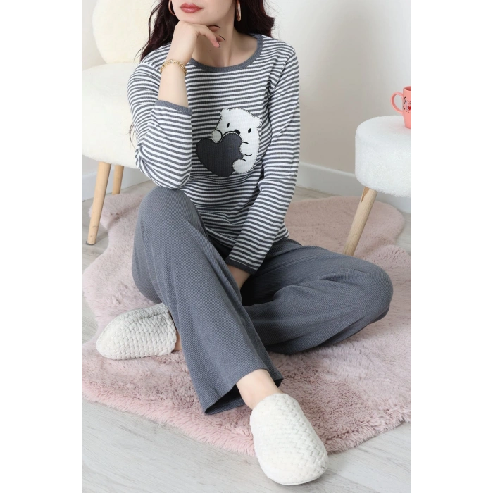 Kaşkorse Pijama Takımı Füme - 52141.1567.