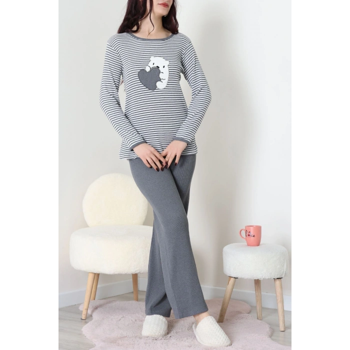 Kaşkorse Pijama Takımı Füme - 52141.1567.