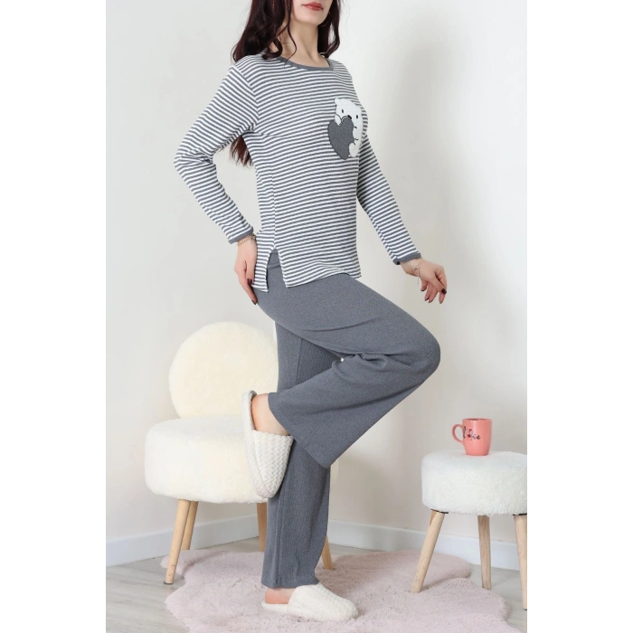 Kaşkorse Pijama Takımı Füme - 52141.1567.