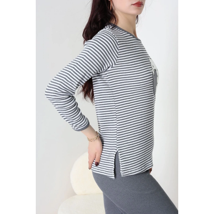 Kaşkorse Pijama Takımı Füme - 52141.1567.