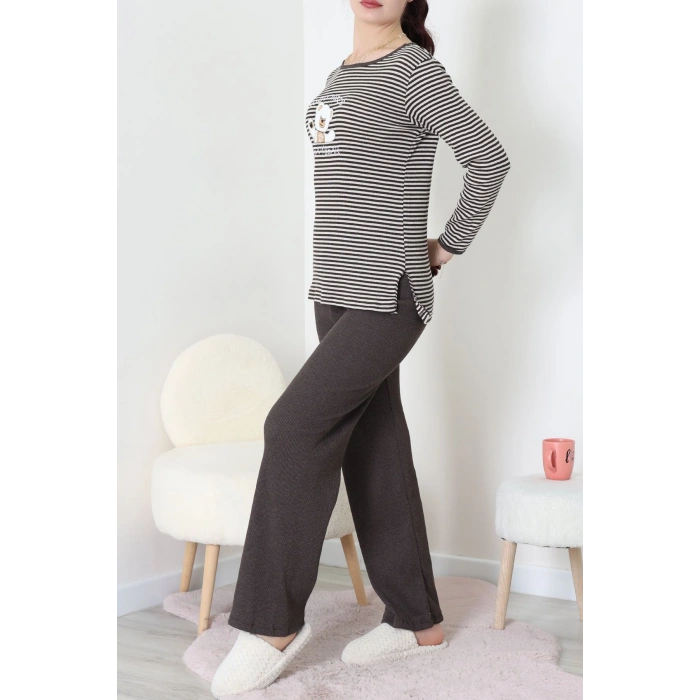 Kaşkorse Pijama Takımı Kahve - 52141.1567.