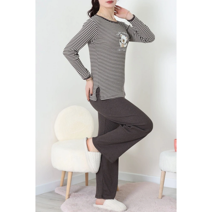Kaşkorse Pijama Takımı Kahve - 52141.1567.