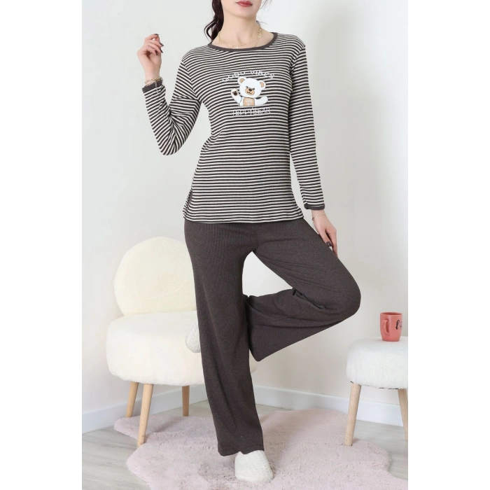 Kaşkorse Pijama Takımı Kahve - 52141.1567.
