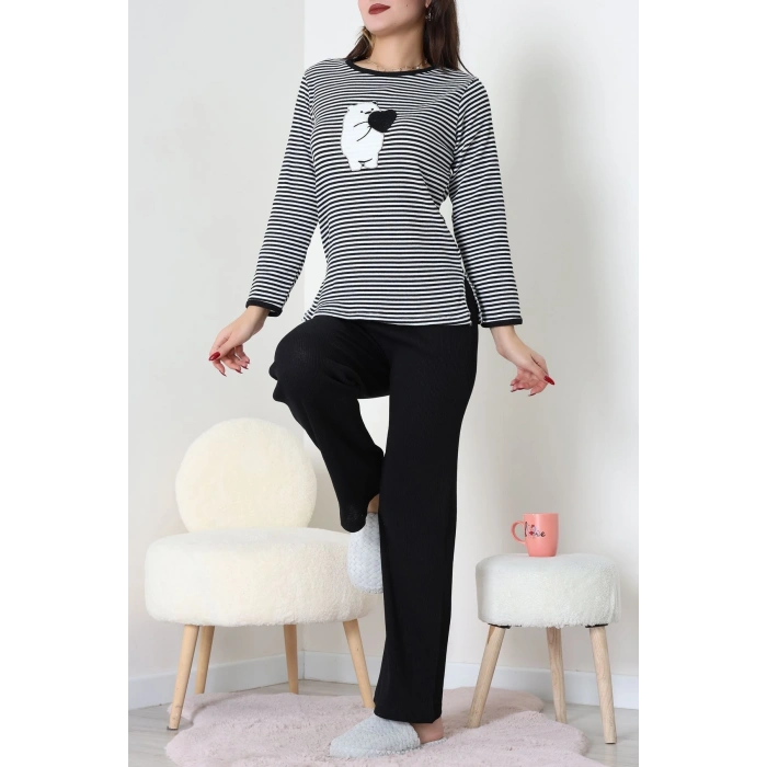 Kaşkorse Pijama Takımı Siyah - 52141.1567.