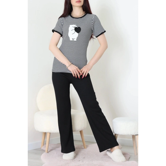 Kaşkorse Pijama Takımı Siyah - 52221.1567.