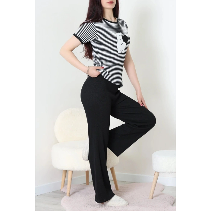 Kaşkorse Pijama Takımı Siyah - 52221.1567.