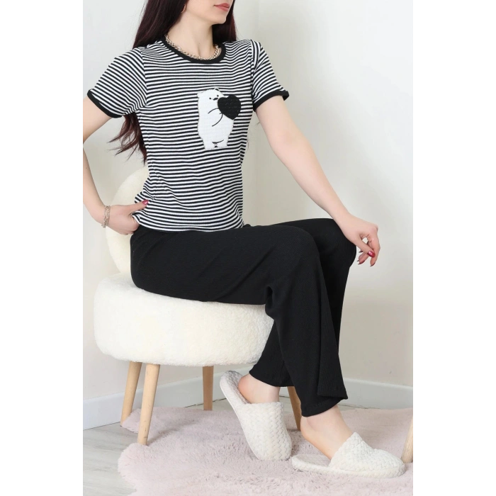 Kaşkorse Pijama Takımı Siyah - 52221.1567.