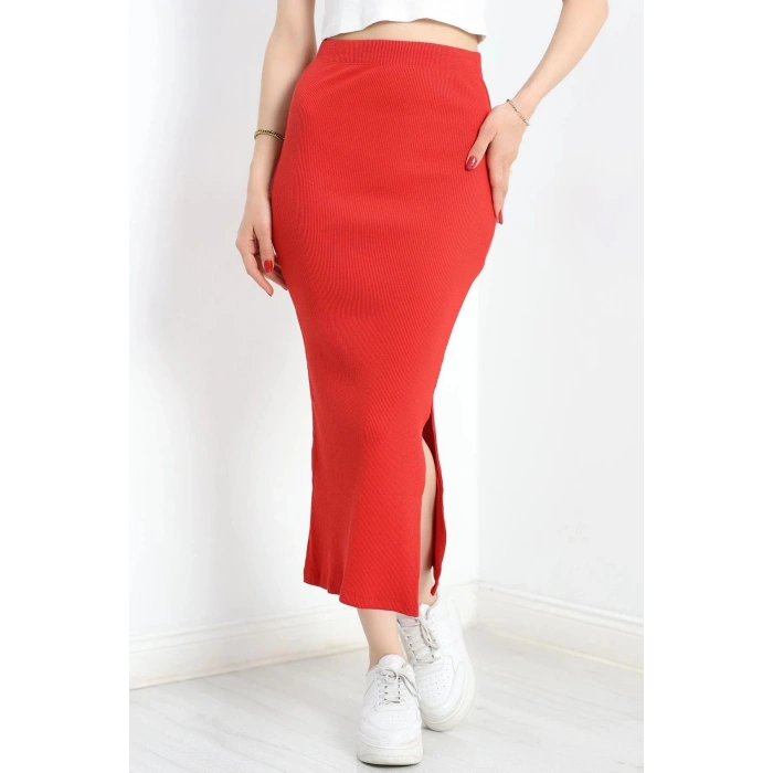 Kaşkorse Yırtmaçlı Etek Kırmızı - 90329.1567.