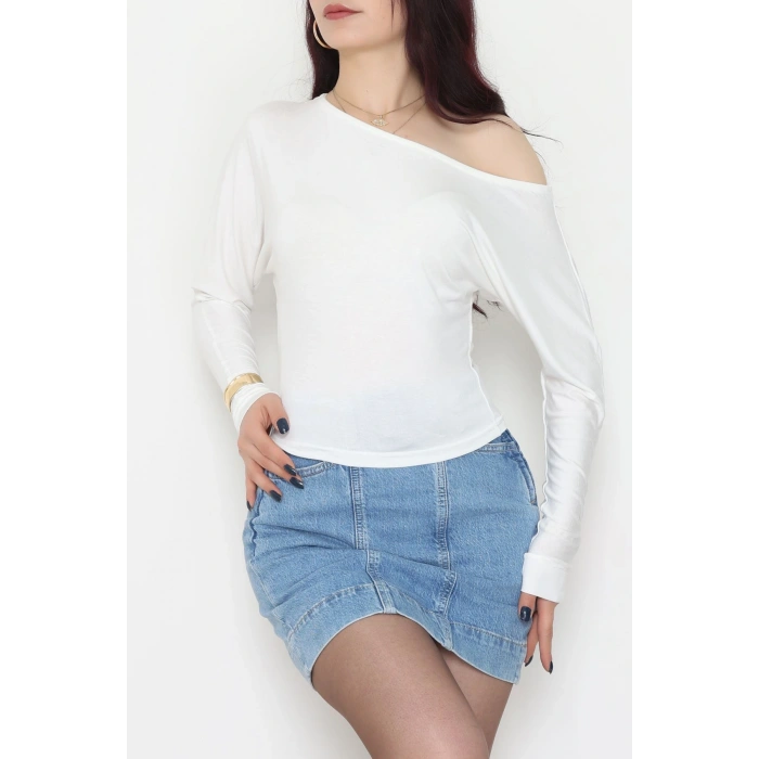 Kayık Yaka Viskon Body Ekru - 42777.599.