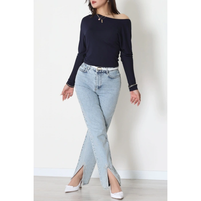 Kayık Yaka Viskon Body Lacivert - 42777.599.