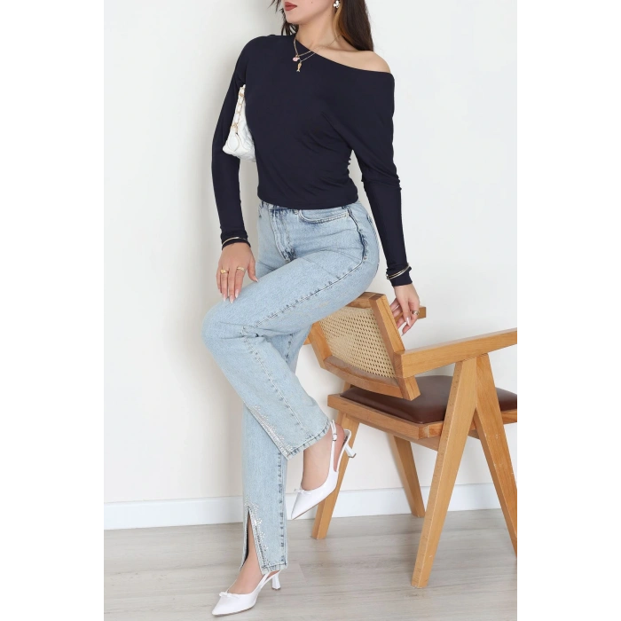 Kayık Yaka Viskon Body Lacivert - 42777.599.