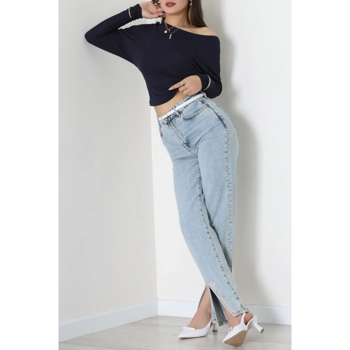 Kayık Yaka Viskon Body Lacivert - 42777.599.