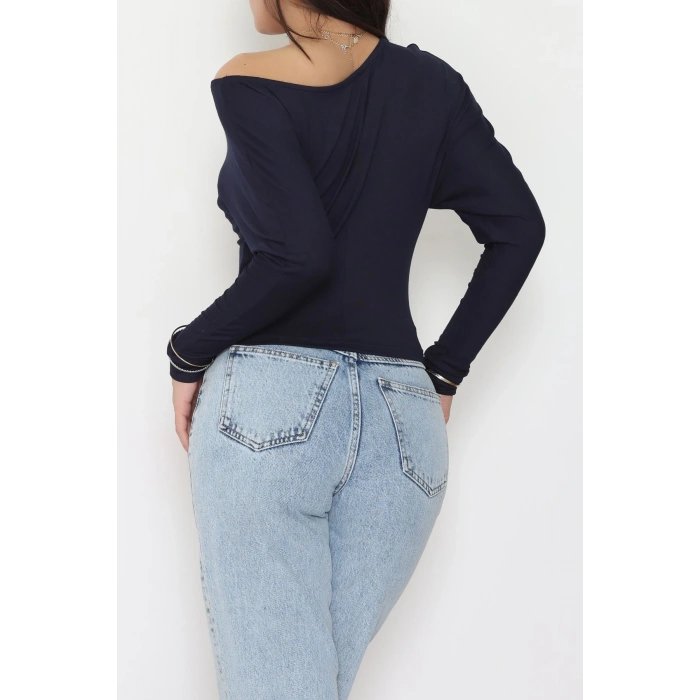 Kayık Yaka Viskon Body Lacivert - 42777.599.