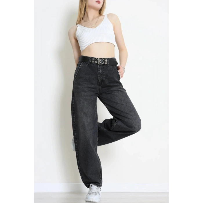 Kemerli Baggy Kot Pantolon Füme - 3119971.1968.