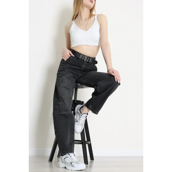 Kemerli Baggy Kot Pantolon Füme - 3119971.1968.
