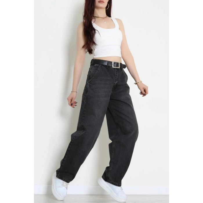 Kemerli Baggy Kot Pantolon Füme - 3171002.1968.