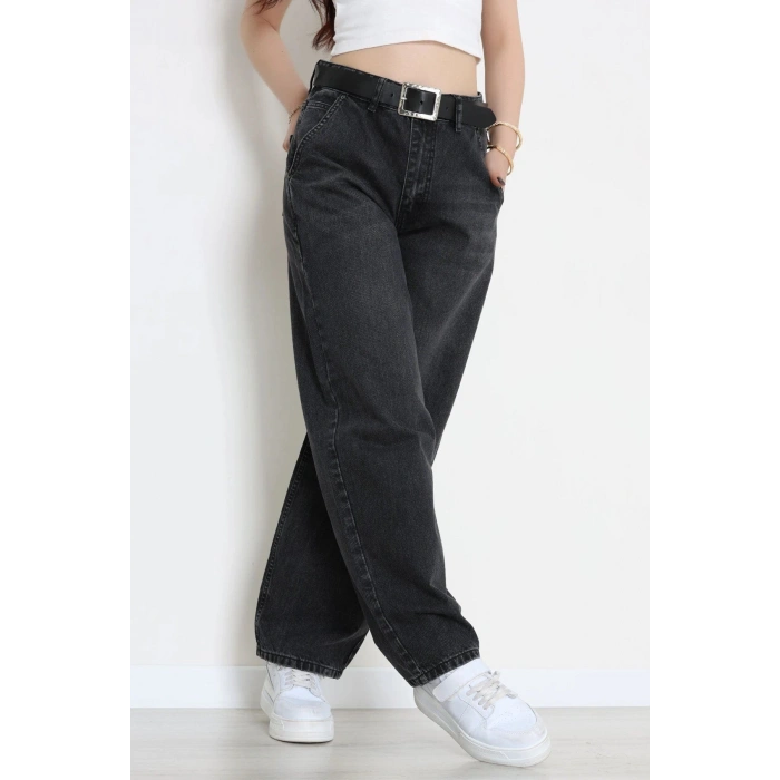 Kemerli Baggy Kot Pantolon Füme - 3171002.1968.